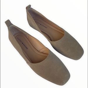 Lucky Brand Leather Suede Flat Loafers Slip-on